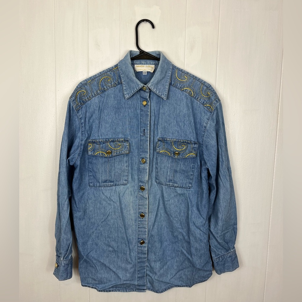 Vintage Western‎ Denim Button Down Sz M